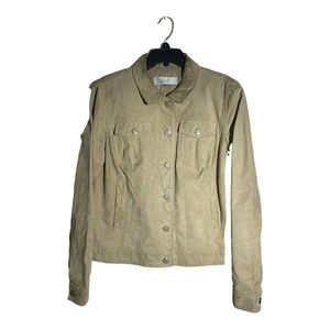 Blink Womens Genuine Leather Chore Jacket Beige Snakeskin Print Size XL